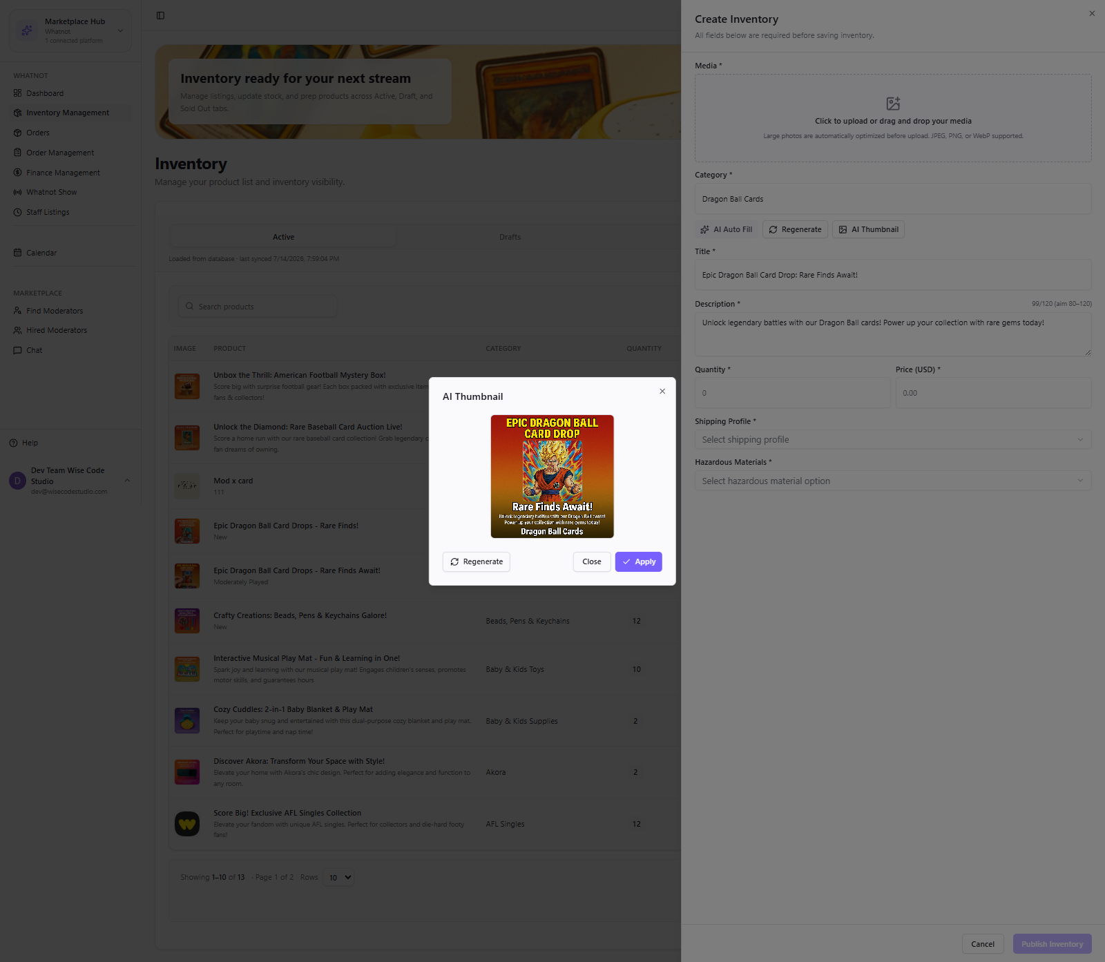 AI Inventory Creation